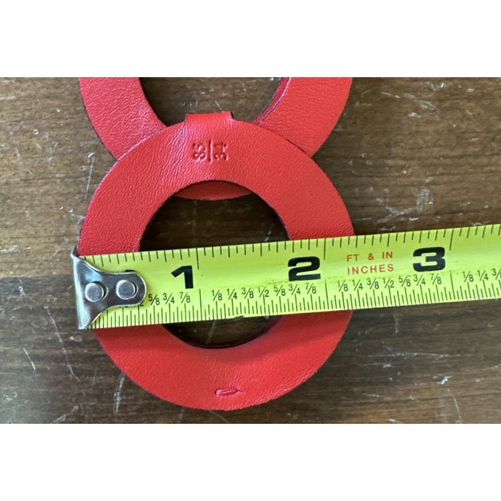 RARE VTG Loewe Belt Womens Small Red Leather Round Links Adjustable ribbon tie - Picture 8 of 10